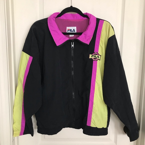 A beautiful black/magenta pink FILA zip up track jacket, Size Small - Picture 4 of 14
